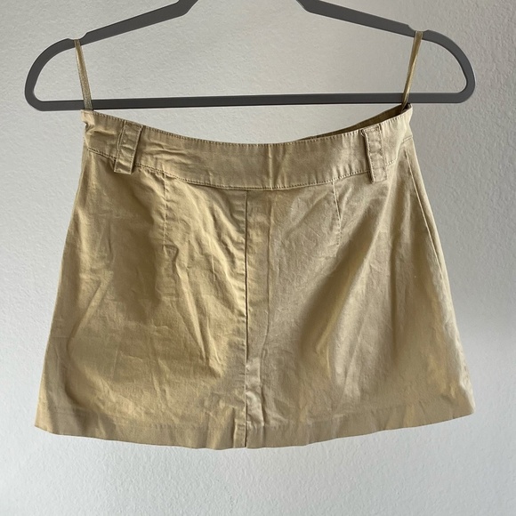 KANGOL | Lightweight Cotton 90's Y2K Mini Skirt in Khaki | Kangol Size 3 (US XS) - Picture 5 of 5